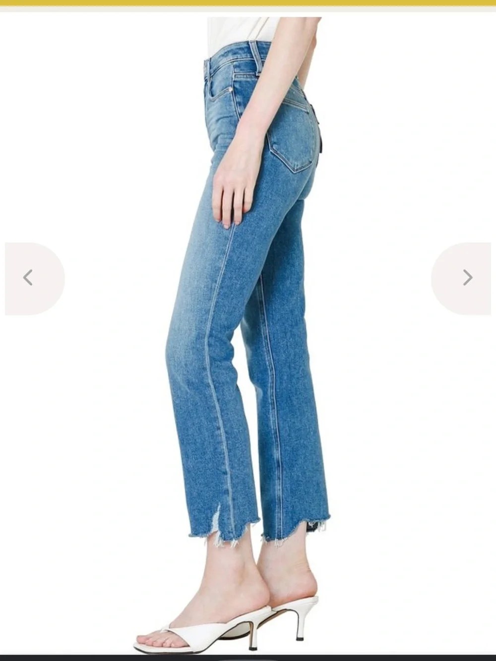 PAIGE Mid Wash High-Rise Cropped Jeans - Blue